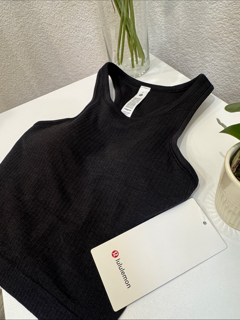 lululemon athletica Black Ribbed Racerback Tank Top